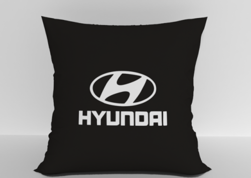 Подушка "Hyundai чёрный" 40*40см лучшая декоративная, для авто и в подарок  