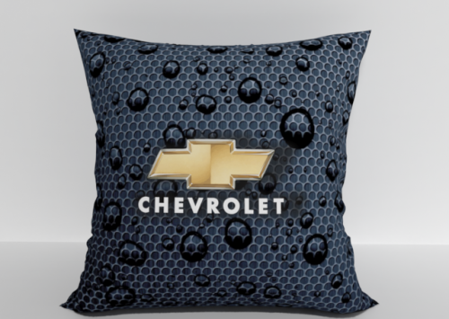 Подушка "Chevrolet карбон капли" 40*40см лучшая декоративная, для авто и в подарок  