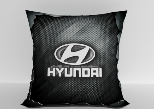 Подушка "Hyundai карбон" 40*40см лучшая декоративная, для авто и в подарок  