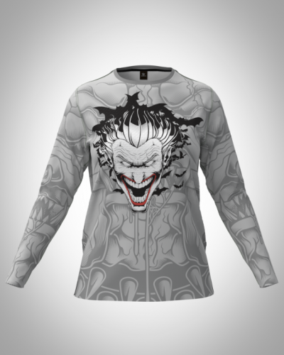 Лонгслив женский "Клоун жжет" классический 3D, туника, футболка с длинным рукавом