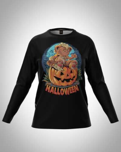 Лонгслив женский "Halloween" классический 3D, туника, футболка с длинным рукавом