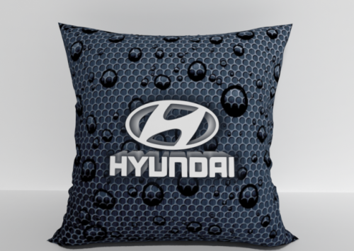 Подушка "Hyundai капли" 40*40см лучшая декоративная, для авто и в подарок  