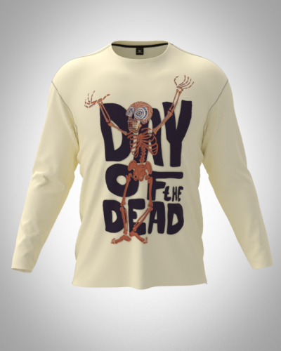 Лонгслив мужской "Dayof the Dead" классический 3D, футболка с длинным рукавом