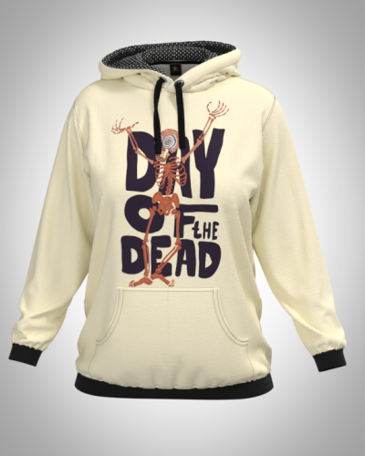Толстовка женская  "Day of the Dead" классическая 3D, с капюшоном, большим карманом кенгуру